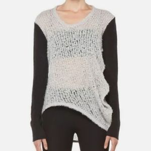 Helmut Lang Boucle Sweater Small Grey Black Alpaca